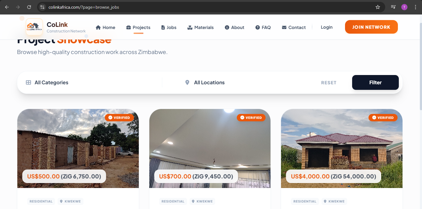 Colink Africa Construction platform